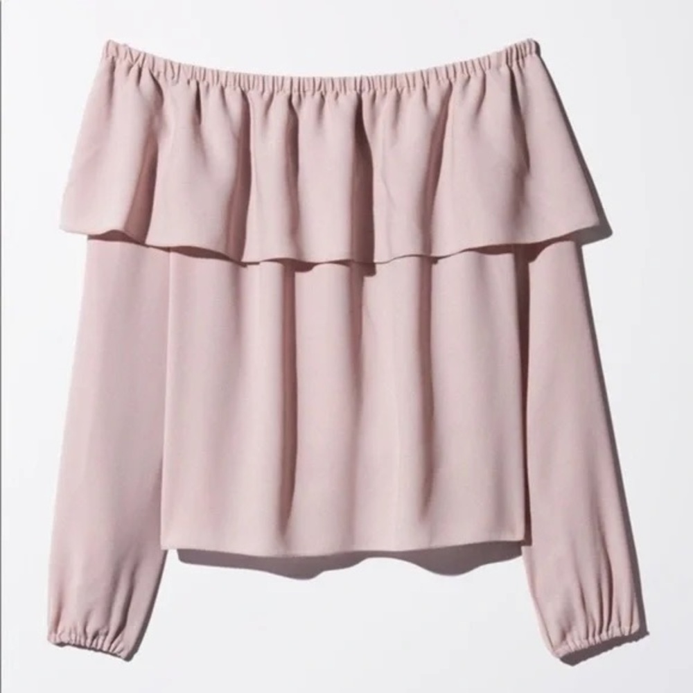Aritzia Wilfred Morel Off the Shoulder Blouse, Soft Pink, Size XXS